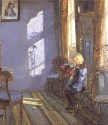 Anna Ancher Sunshine in the Blue Room (nn02) Sweden oil painting art